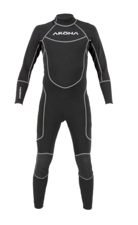 AKONA Men Back-Zip Full Wetsuit Gray 1mm