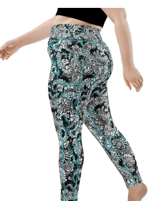 SPACEFISH Electric Blue Octofloral Legging Women
