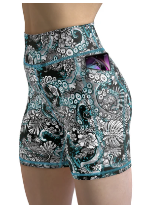 SPACEFISH Electric Blue Octofloral Women Shorts